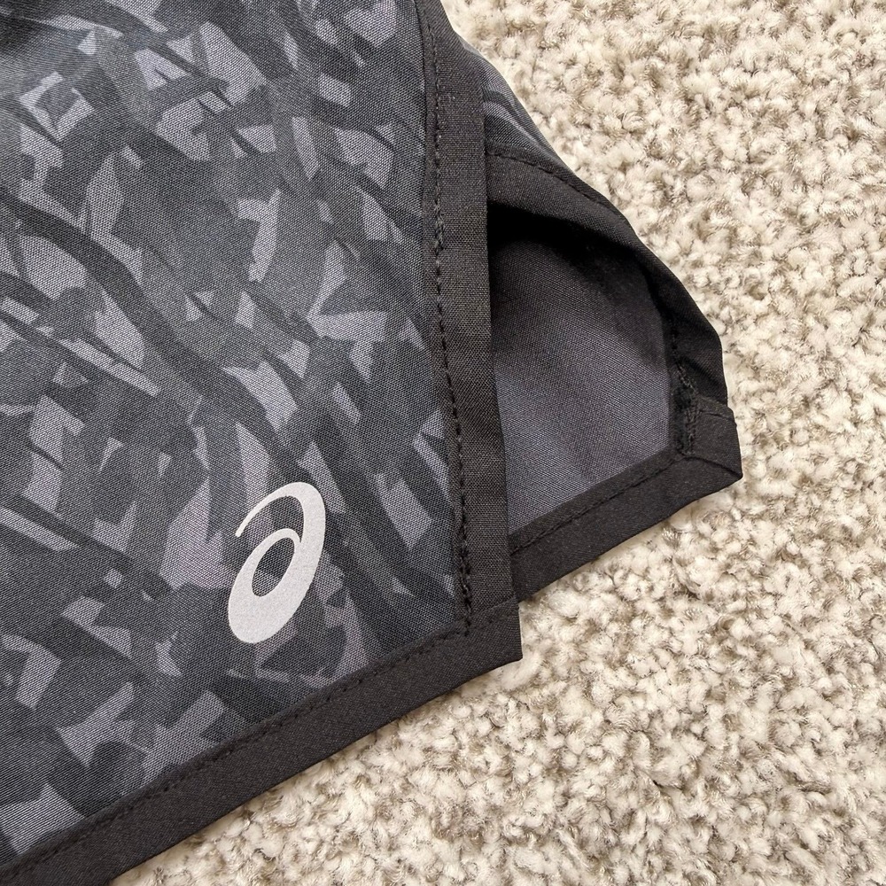 NWT Women's ASICS Athletic Black Patterned Woven Lined Running Shorts Size XL - Picture 5 of 12